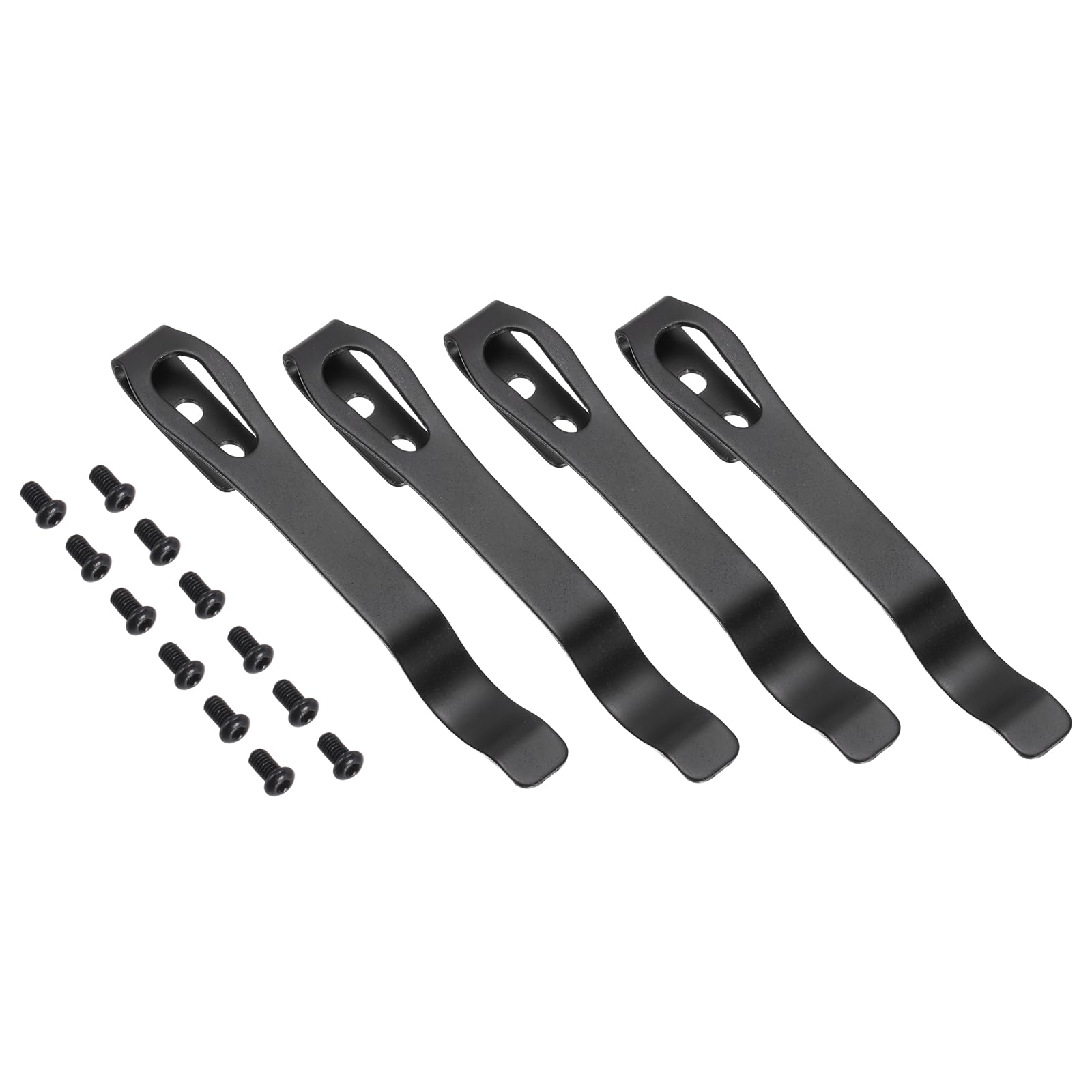 sourcing map 4Set Deep Carry Pocket Clip 2.6"(66mm) L 420 Stainless Steel
