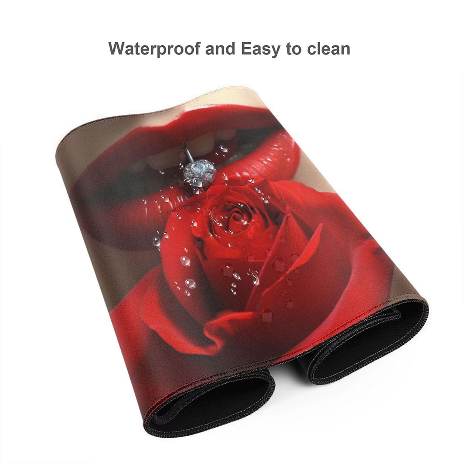 Alfombrilla Ratón Rosa Alfombrilla Ratón XXL 1600 x 800 mm, Sexy Mouse Pad Gaming con Bordes Cosidos, Impermeable Mousepad Base de Goma Antideslizante Duradera, Mouse Pad para Oficina Accesorios Q1012