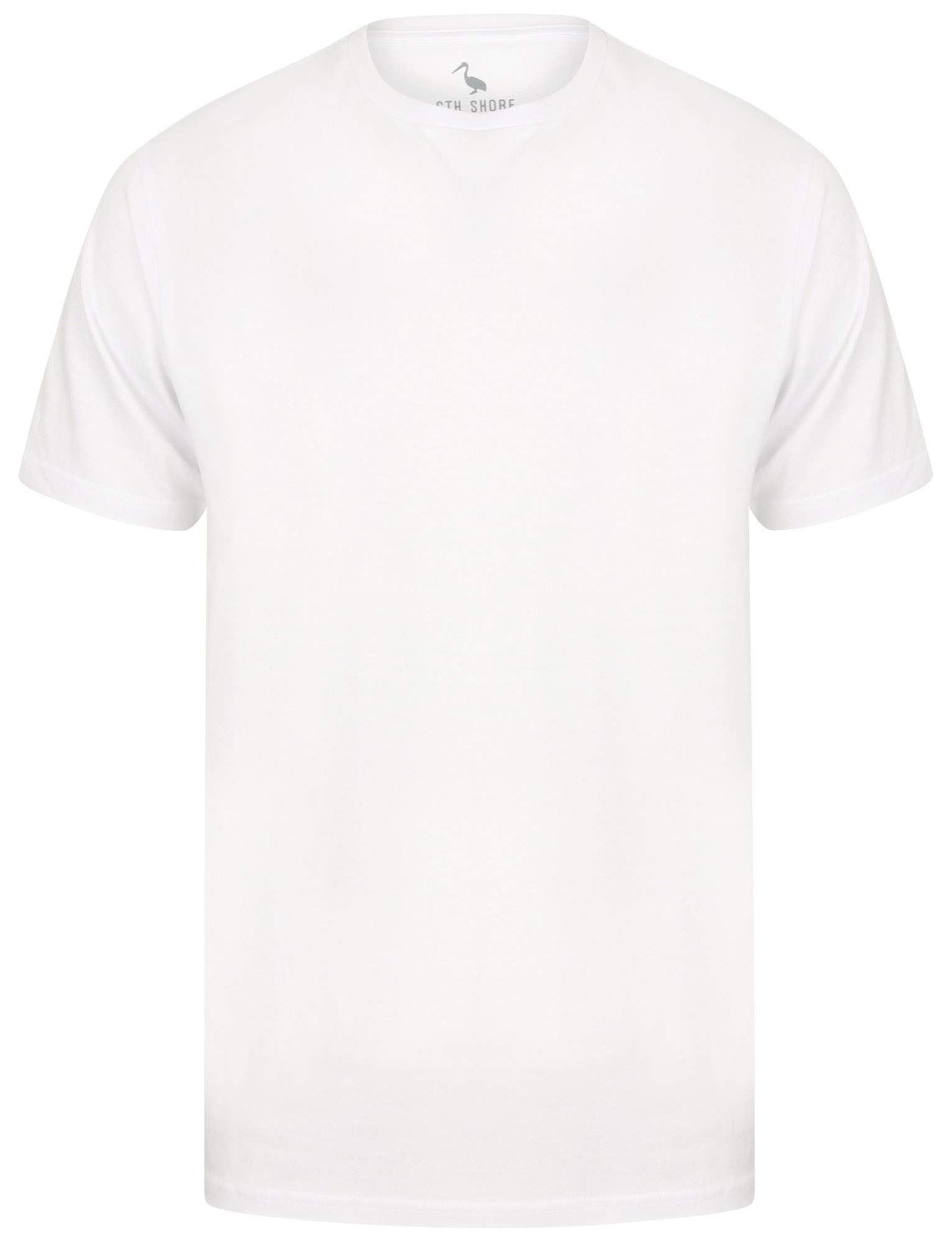 Sth. Shore Kinsley Basic Plain Coloured Crew Neck T-Shirt - Optic White - XL