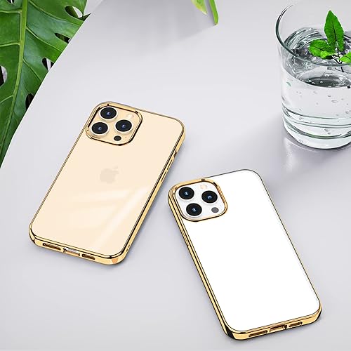 Miniatura 5 de MILPROX Funda compatible con iPhone 15 Plus  Compatible con MagSafe  Parte trasera transparente transparente elegante borde de espejo galvanizado