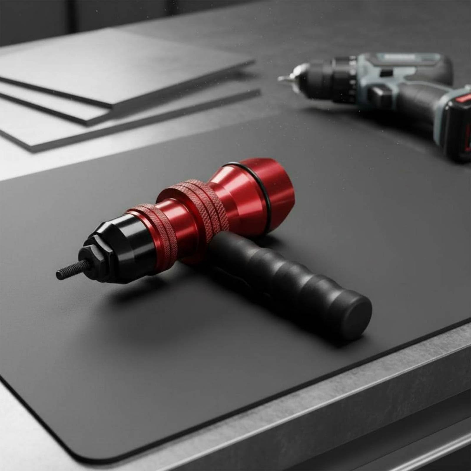Adattatore Rivetti Elettrico Kit di Utensili per Rivetti Mandrini E Inserti Multipli Impugnatura Antiscivolo Corpo Robusto in Acciaio Funzione di