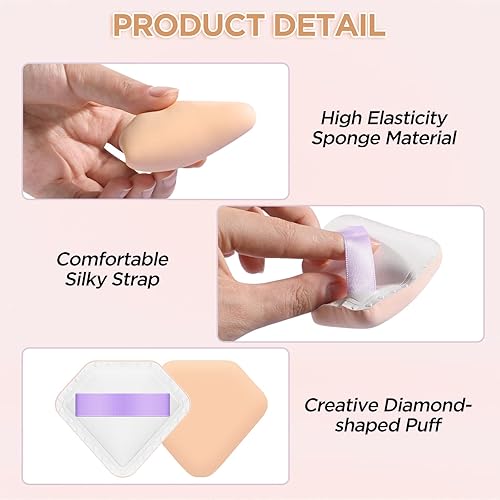 Miniatura 7 de MOTZU 8 esponjas de maquillaje para fundación en forma de pentágono, esponjas de mezcla para polvos de maquillaje para polvo facial, cojín de