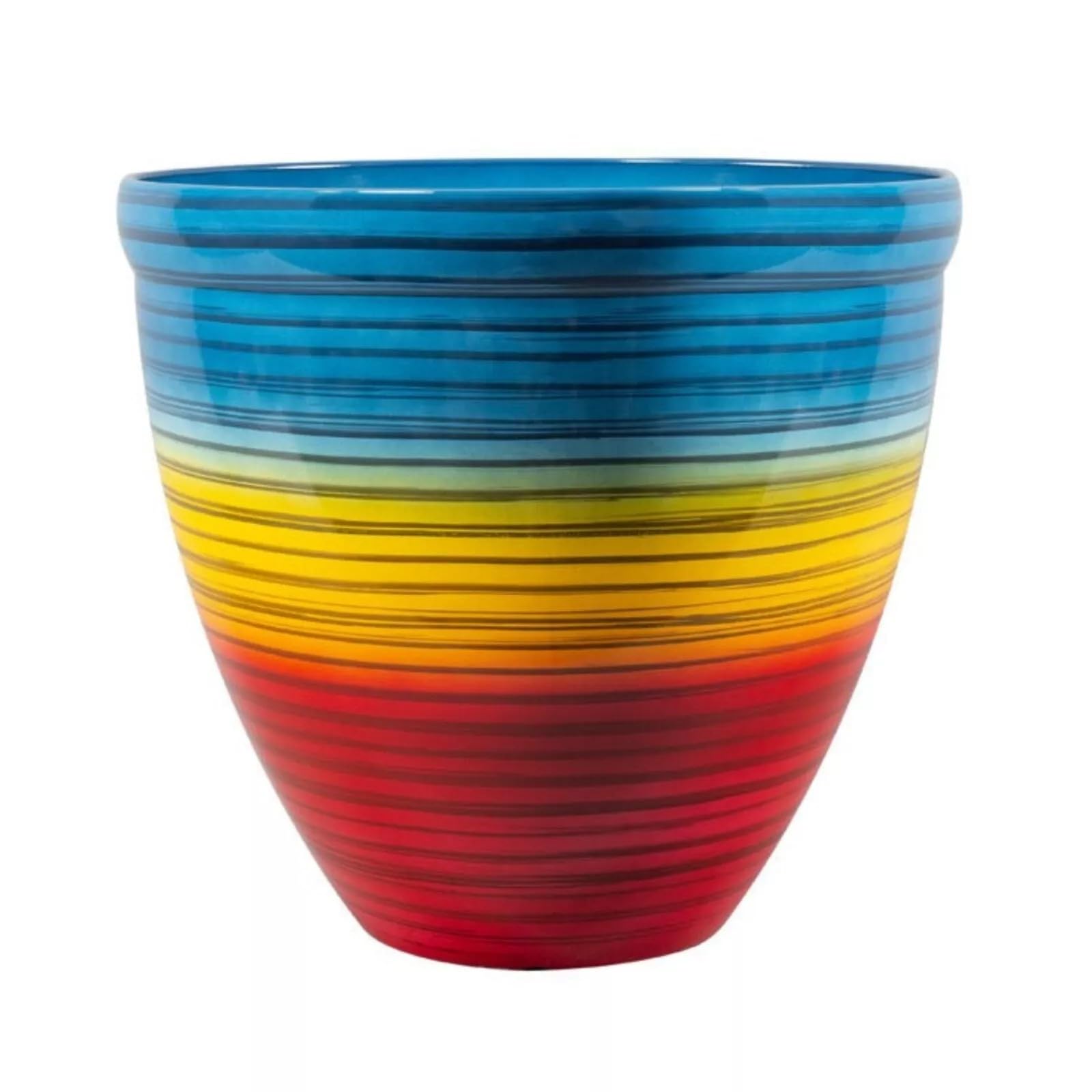 Fyne-Finds Round Plastic Plant Pot 38cm,15inch Rainbow Effect 25.5Liters Garden Indoor Outdoor Planter Cover Drainage Holes, Weather, Frost Proof (1)