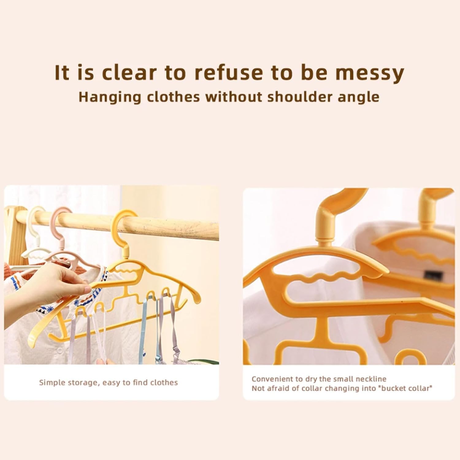 Kleiderbügel Rockbügel 10 Stück Kunststoff Platzsparende T-Shirt Kleiderbügel Rack Weste Unterwäsche Mit Hosenstange Für Anzug, Kleid, Hose Hosenkleiderbuegel(Yellow)