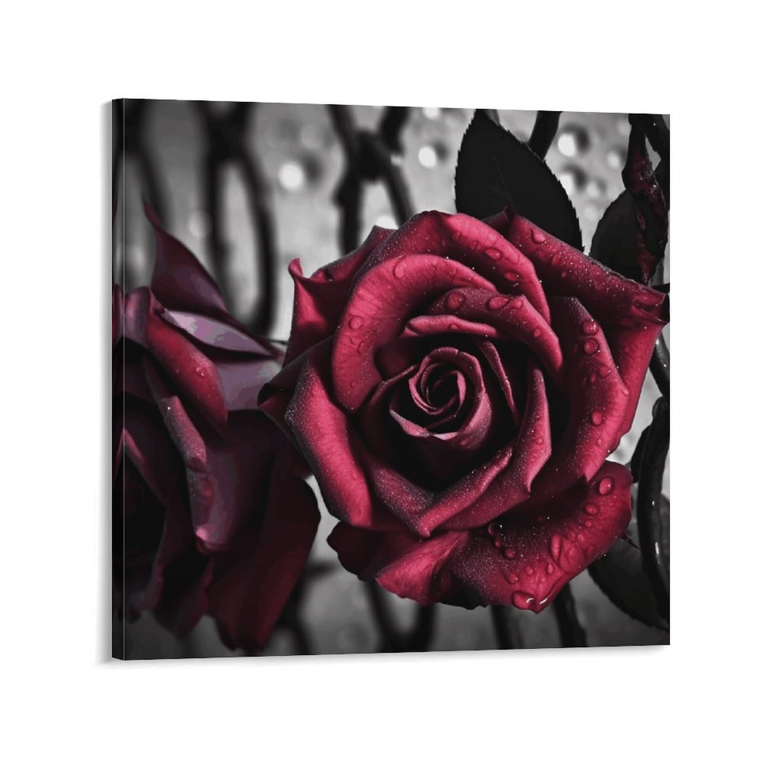 NTVOWPZO Gothic Roses Canvas Wall Art for Bedroom 20x20inch Canvas Prints Artwork for Walls Modern Picture Artwork Painting for Living Room Aesthetic Wall Paintings for Bathroom Kitchen Office Decor