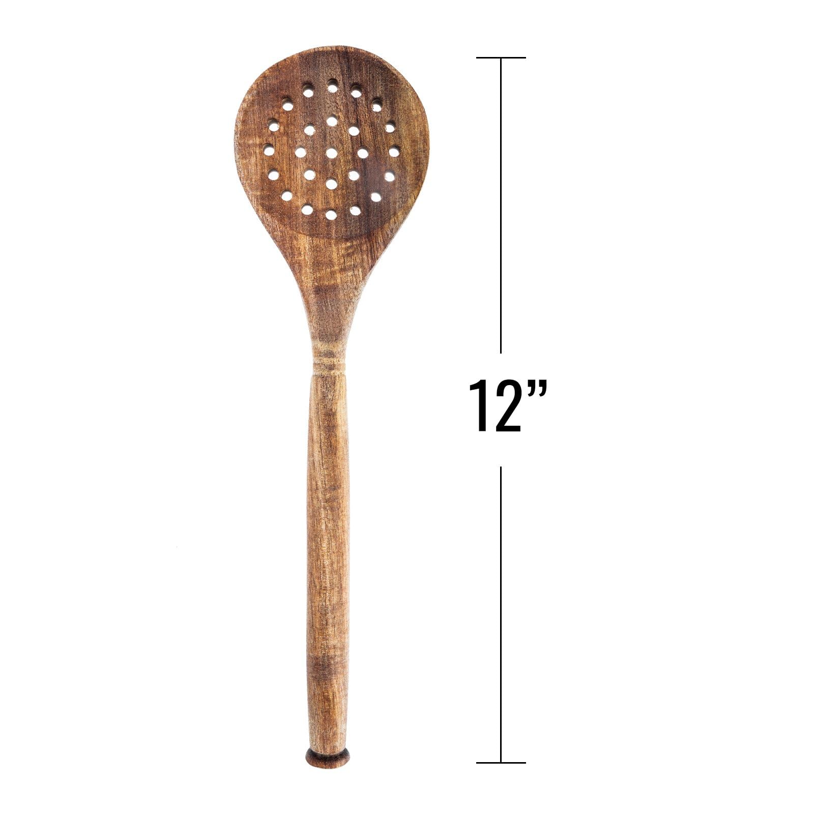 Labrea Life and Home 1pc Solid Acacia Wood Skimmer Kitchen Utensils Cooking Baking Home Essentials 12 Inch