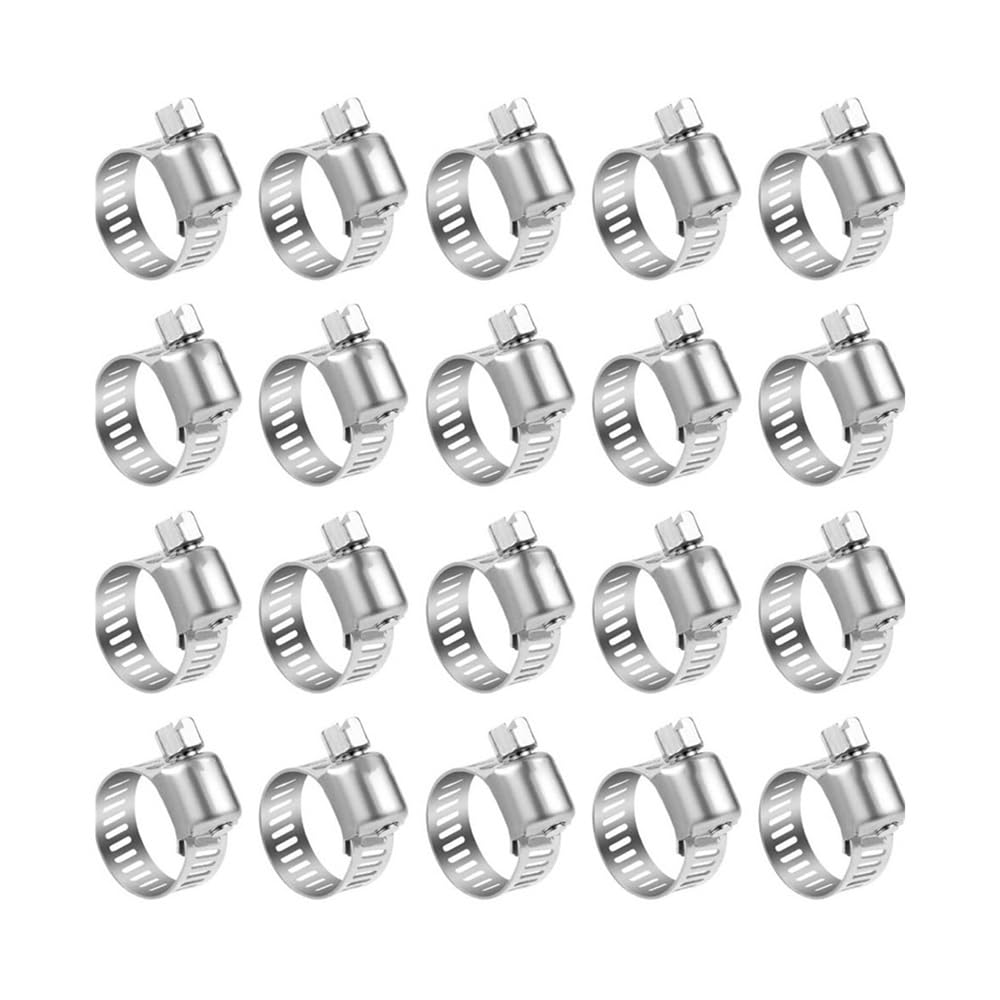 Weoodoer One Color 10Pcs Stainless Steel Adjustable Drive Hose Clamp Fuel Line Worm Size Clip Hoop