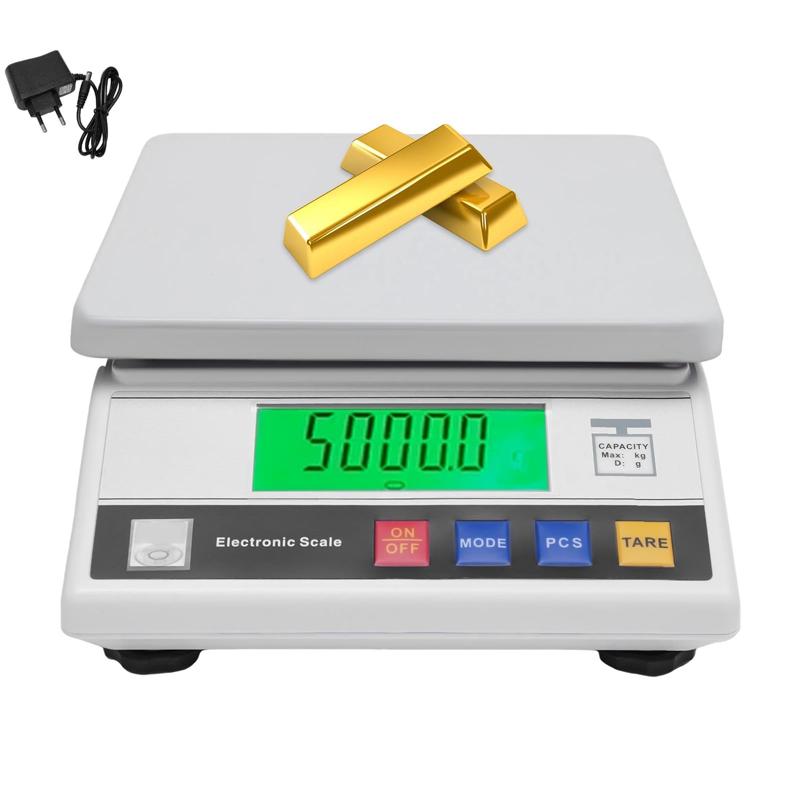 Bilancia analitica ad alta precisione, 0,1 g, bilancia elettronica industriale ad alta precisione, con conto, display LCD e conversione di unità, bilancia da cucina digitale per cucine, laboratori