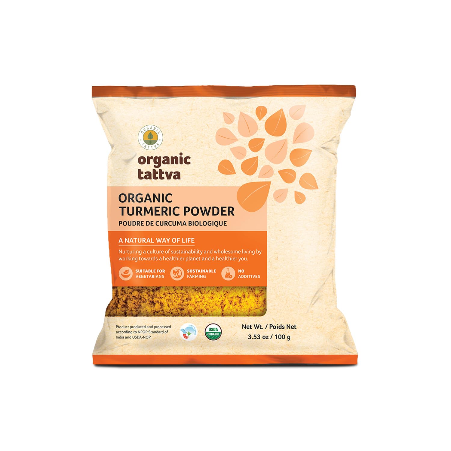 Organic Tattva, Organic Gluten Free Turmeric (Haldi) Powder - 100 Gram | Quality Indian Spice, High Curcumin Content Haldi Powder