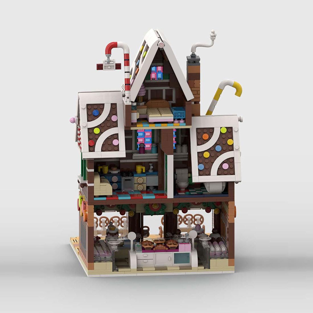 Weihnachtshaus Bausteine Modell, Weihnachtsbäckerei Winterdorf Modular Gebäude, Winter Village Pastry Shop, Architektur Haus Bausatz, Weihnachten Serie Bauklötze für Erwachsene, 1904Teile