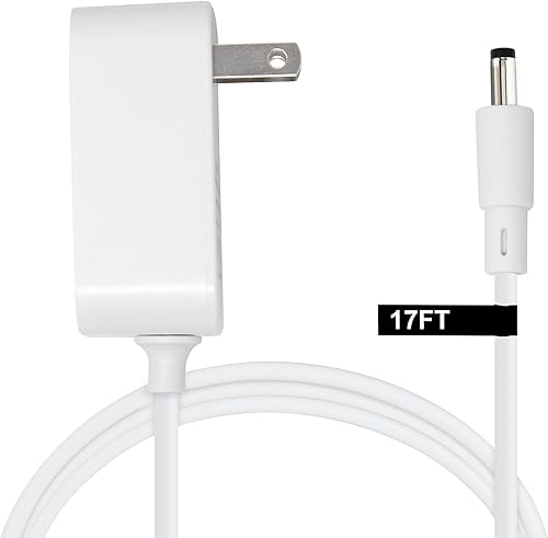 Adaptador de corriente extra largo de 15 W compatible con Tienda Echo Dot (3, 4 y 5 generación), Tienda Echo Pop, Tienda Echo Pop Kids (17 pies)