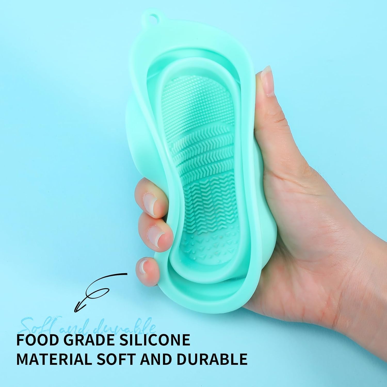 Feelon Makeup Brush Cleaning Mat, Soft And Durable Silicone Cosmetic Cleaner Pad, Foldable Makeup Brush Cleaning Bowl, Portable Washing Tool Scrubber 2