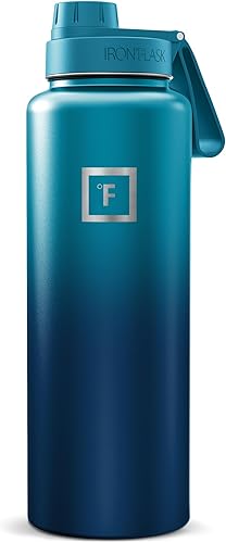 Miniatura 44 de IRON °FLASK Frasco de hidratación para acampar y senderismo con boquilla, botella de agua deportiva de acero inoxidable aislada de boca ancha, Aurora