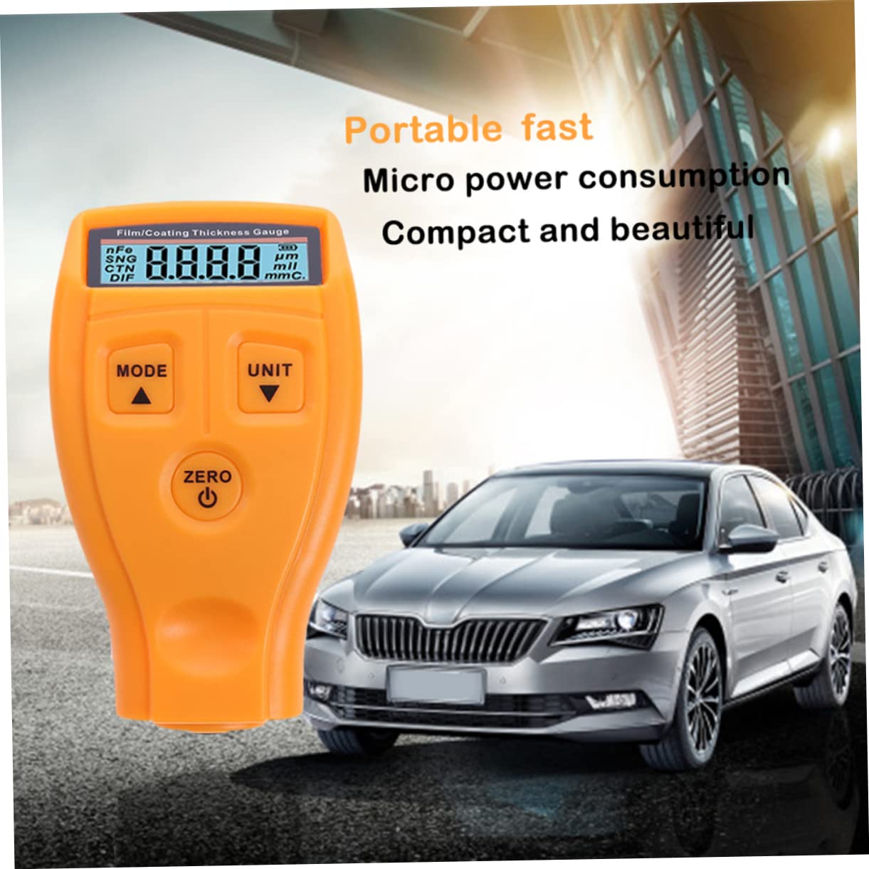 MUCKLILY 2pcs Car Digital Micrometer Car Thickness Gauge Car Thickness Micrometer Digital Thickness Gauge Thickness Gauges Car Measurement Tool for Thickness Automotive Cars Yellow