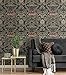 NextWall Acanthus Floral Peel and Stick Wallpaper (Charcoal & Rosewood)