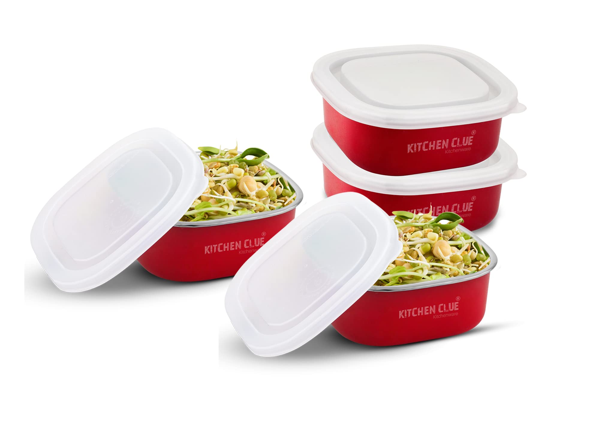 See full amazon price history chart for KITCHEN CLUE Stainless Steel Lunch Box Containers Set with Airtight & Leak Proof Lids - Pack of 4 Pcs, 350 ML Each, Red - Microwave Safe Containers Set - Mini Size Boxes - Ideal for Kids & Adults KITCHEN CLUE Stainless Steel Lunch Box Containers Set with Airtight & Leak Proof Lids - Pack of 4 Pcs, 350 ML Each, Red - Microwave Safe Containers Set - Mini Size Boxes - Ideal for Kids & Adults (B0BBQ61JZZ) Amazon Price History, Amazon Price Tracker