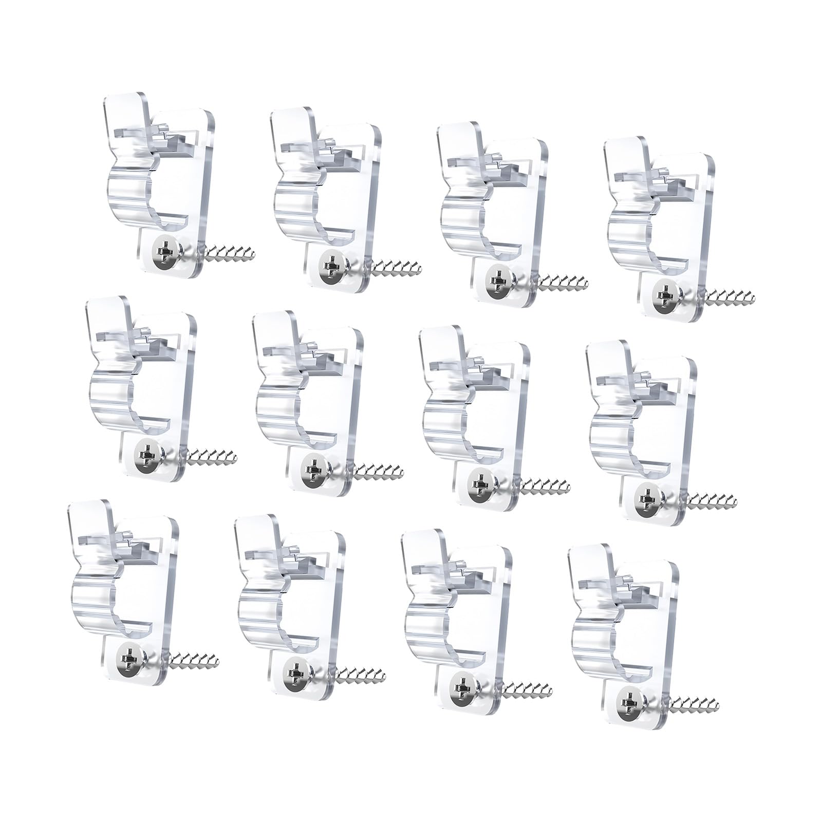Clips for gestión de cables con tornillos | Clips for cables negros y transparentes con tornillos for uso prolongado y asegurar varios cables(Clear)