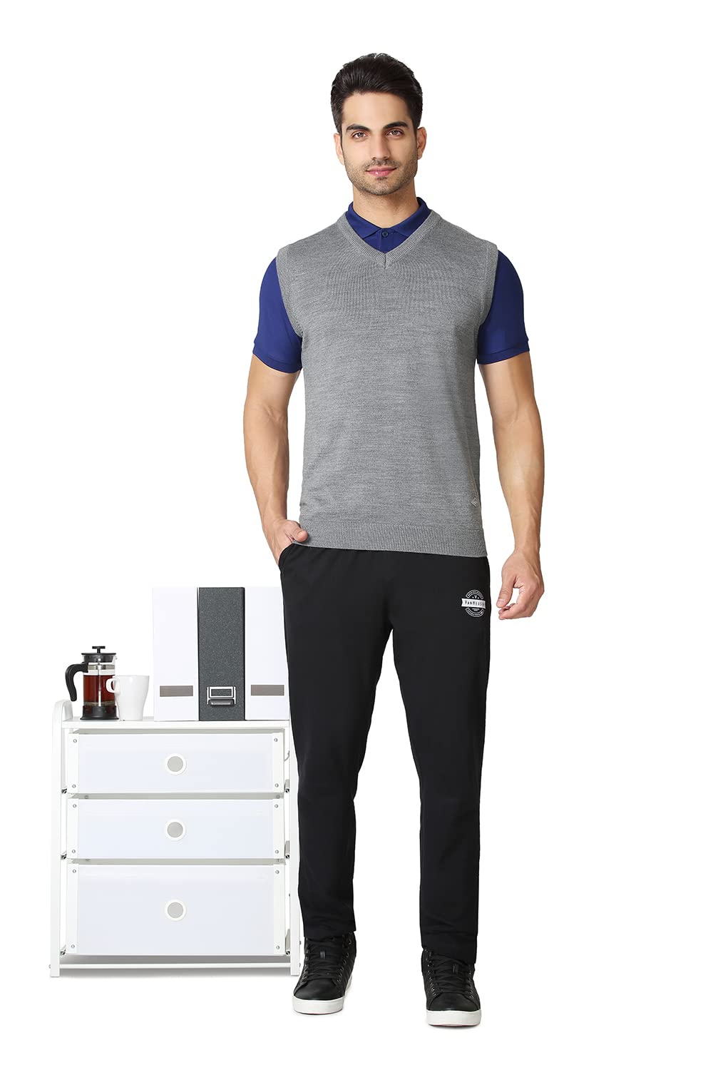 Men's Acrylic Blend Solid Classic Fit Casual Style Sweater Vest