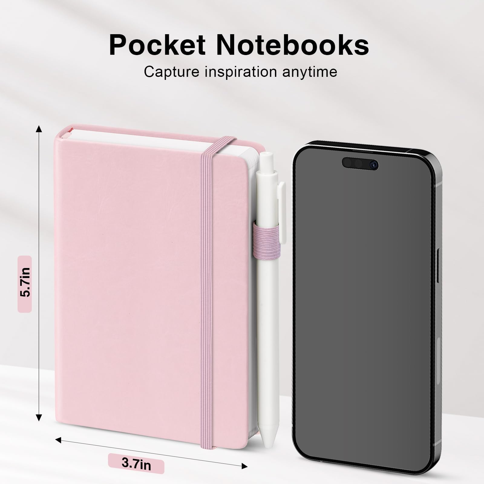 Pocket Small Notebook Journals, 16 Pack ( Rose Pink ) Mini Notebook 3.7x5.7 Journaling Notebooks for Women Men, Hardcover Lined Note Pads with Pens for Work, Business, Travel Journal, Office Supplies