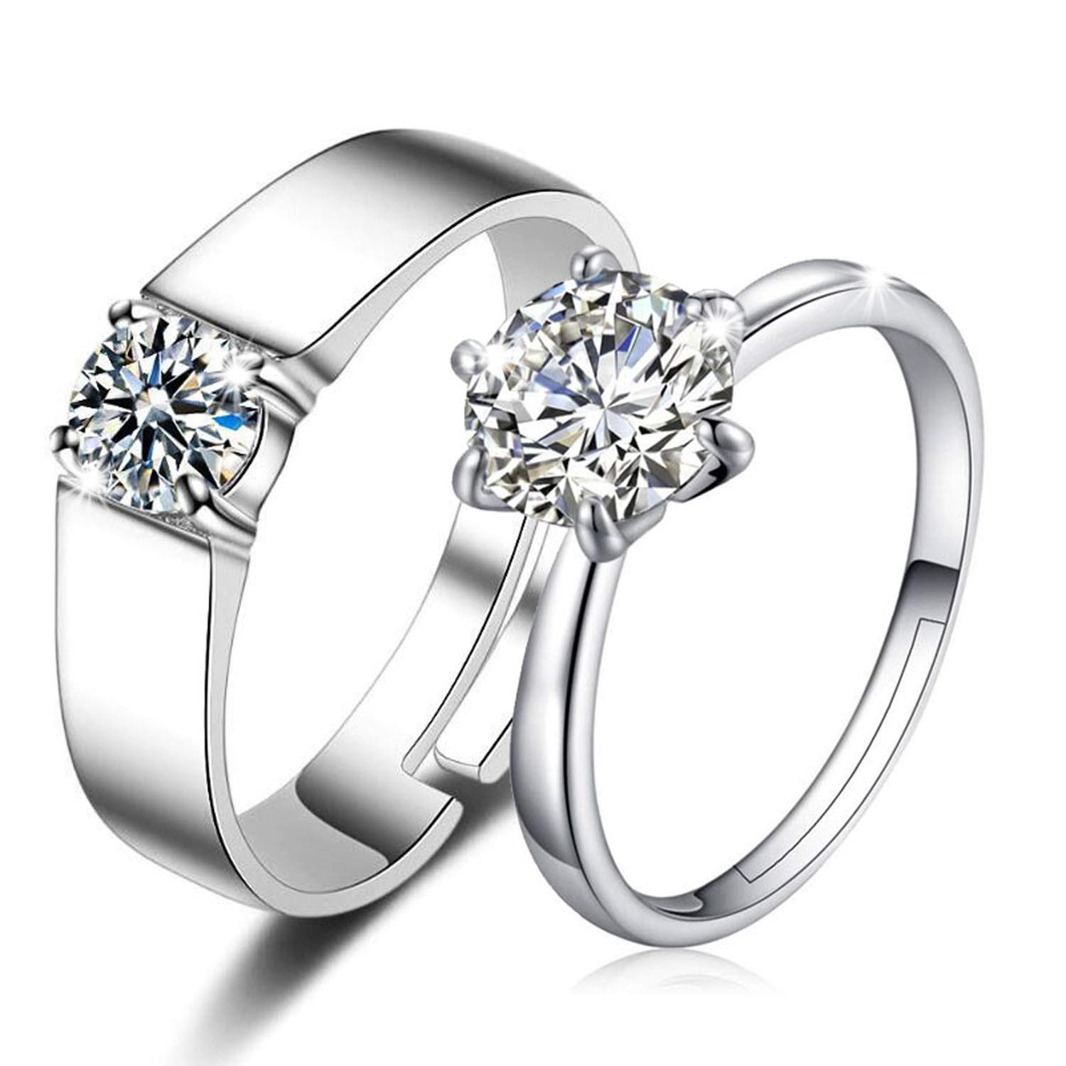 Via Mazzini His and Her Matching Adjustable Promise Couple Ring Set – 2Pcs for Valentine Anniversary Engagement (Ring0559) (B07MQDVQTR) Amazon Price History, Amazon Price Tracker