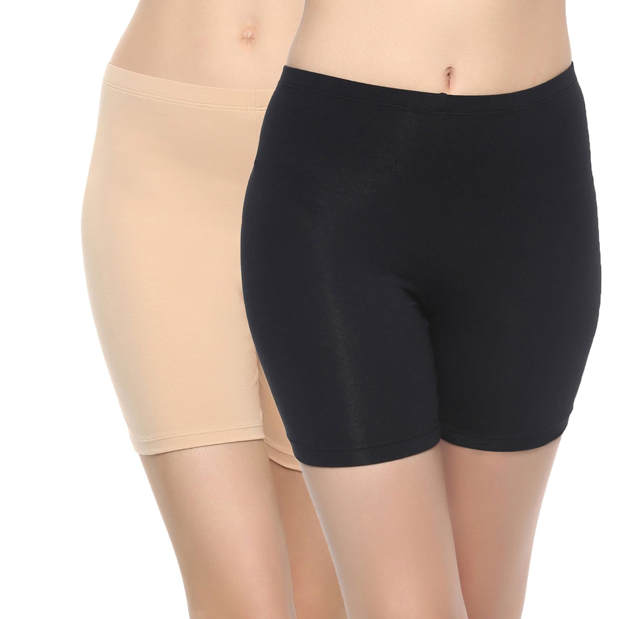 Women Mid Rise Breathable Cotton Spandex Knee Length Cycling Shorts-image-18