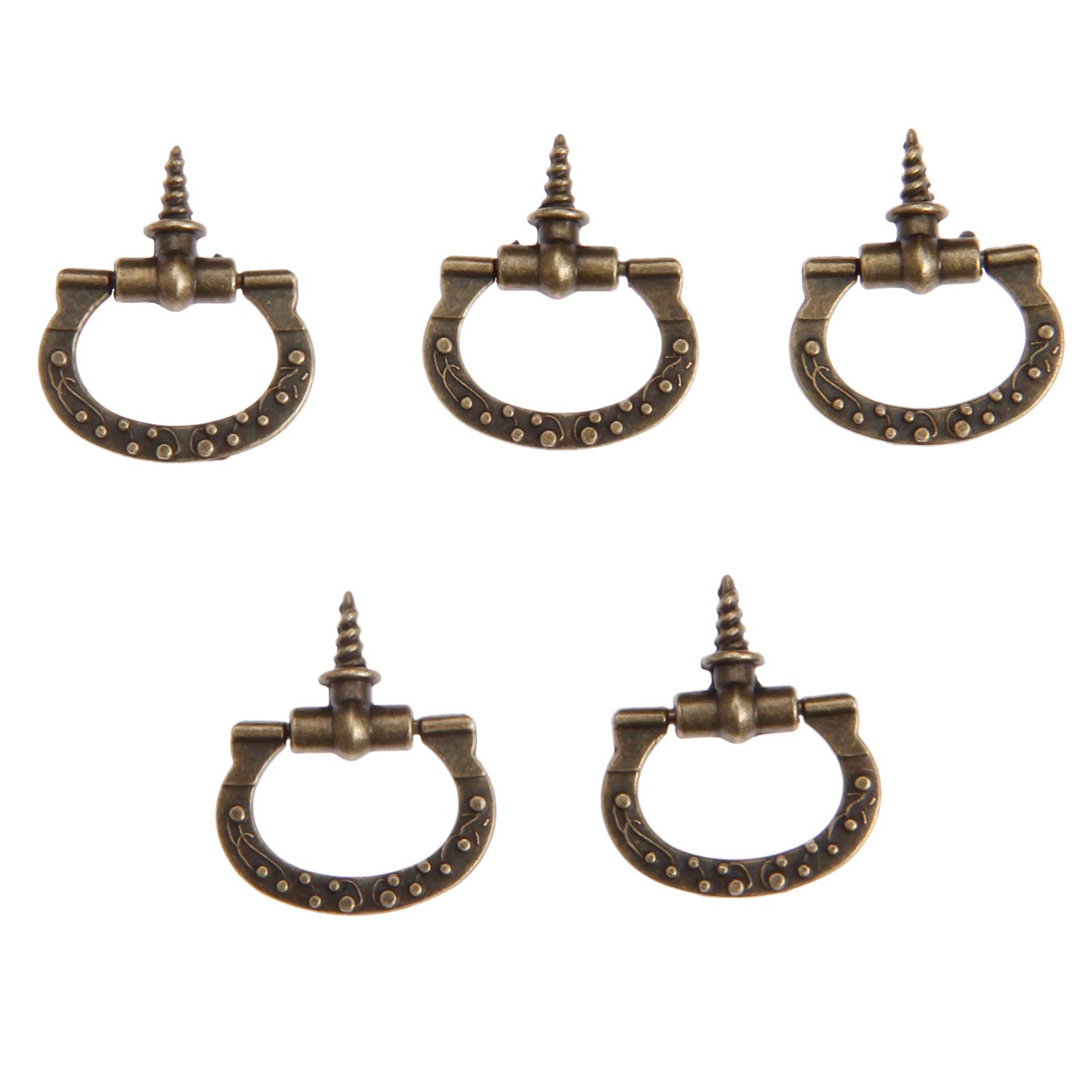 Antique Bronze Cabinet Pulls - 10 Mini Drawer Knobs -3