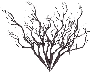 LIFKOME 4pcs Artificial Antler Dried Tree Branches 13.76" Witchy Decor Twigs - Plastic Vase Filler for Wedding Christmas Home Rustic Decor Brown