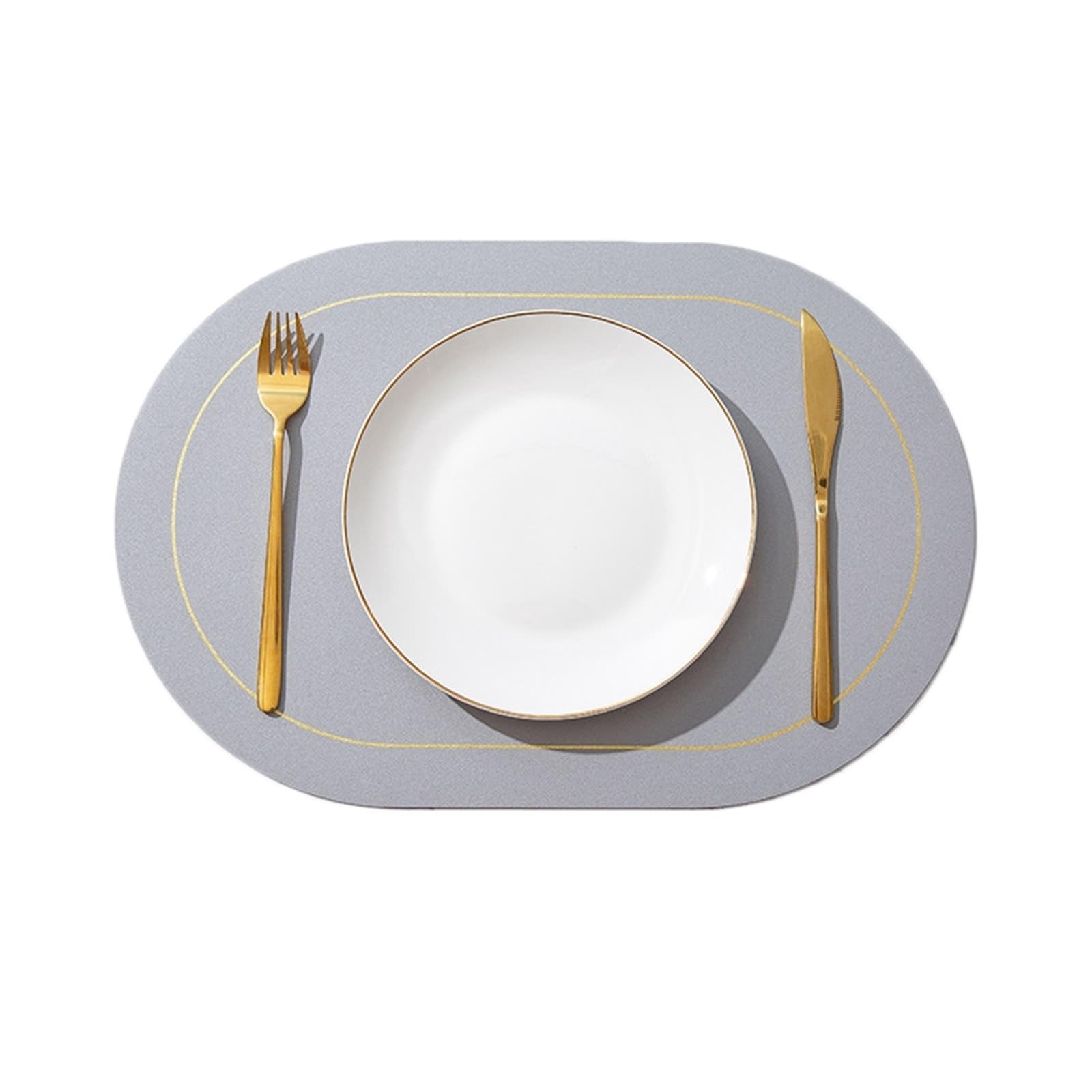 Set de table chic gris kaki aspect uni réversible haut de gamme salle à manger