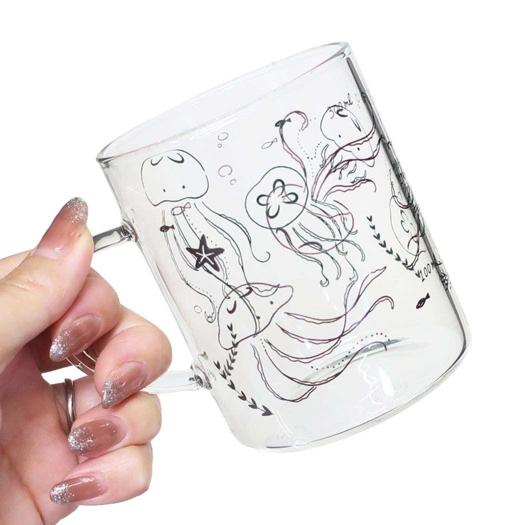 パインクリエイト [マグカップ]耐熱グラスマグ/海アート クラゲ