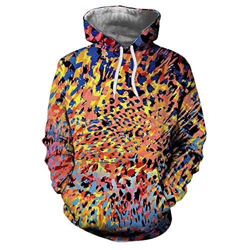 Sweat à capuche léopard 3D pour enfants de 4 à 16 ans avec poches