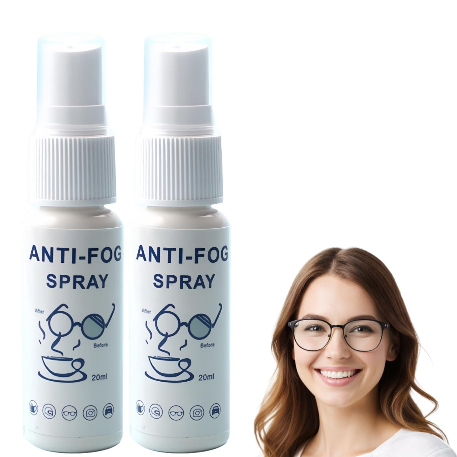 2 pcs Anti Fog Spray for Glasses,Swimming Goggles & Car Windows,Clear Vision for Driving,Swimming & Everyday Use,40ml Defogger For Glasses,Long-lasting Glasses Cleaner Spray & Anti Fog Solution