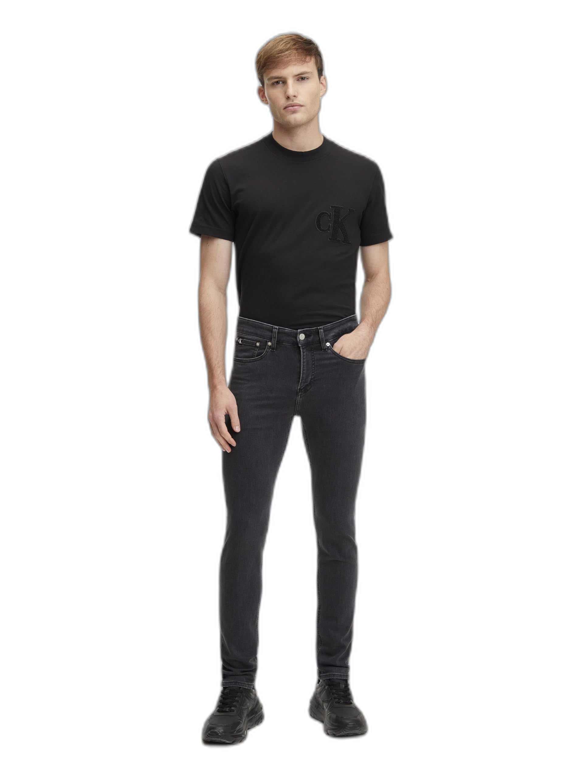 Calvin Klein Men’s Mid Rise Skinny Jeans, Grey (Denim Grey), 30W/32L