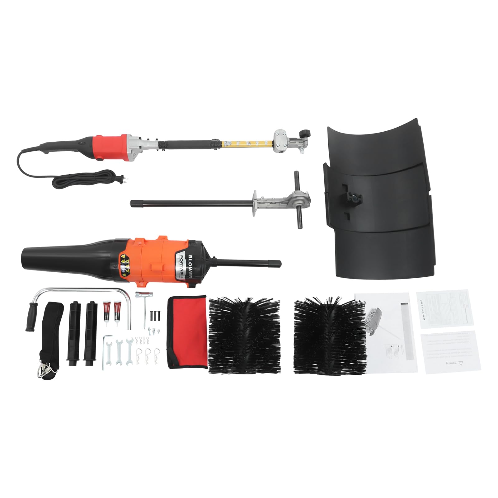 2 en 1 barredora eléctrica soplador 55 cm enchufe UE jardín follaje nieve | Con mango largo,Cerdas densas,Extraíble,Ventilación