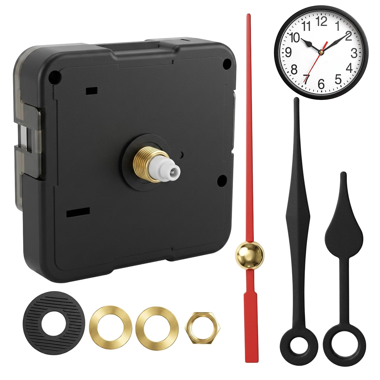 Silent Clock Mechanisms Battery Powered Quartz Movement Kit with Hands