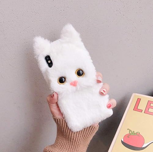 Miniatura 2 de UnnFiko - Lindo estuche de piel esponjado compatible con iPhone, Cubiertas de poliuretano termoplástico (TPU), de peluche suave para invierno de