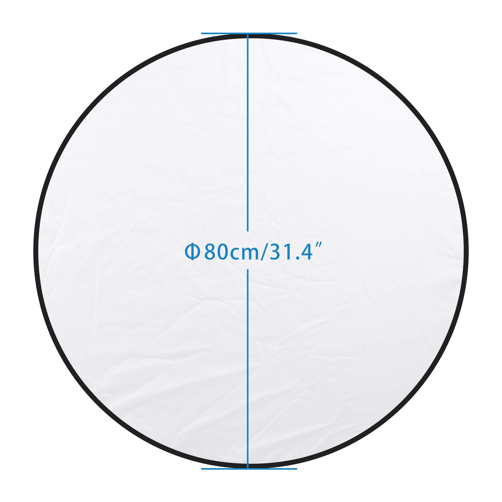 80cm 5-in-1 Riflettore Rotondo Portatile Pieghevole per Studio Fotografico - Trasclucido, Argento, Dorato, Bianco, Nero