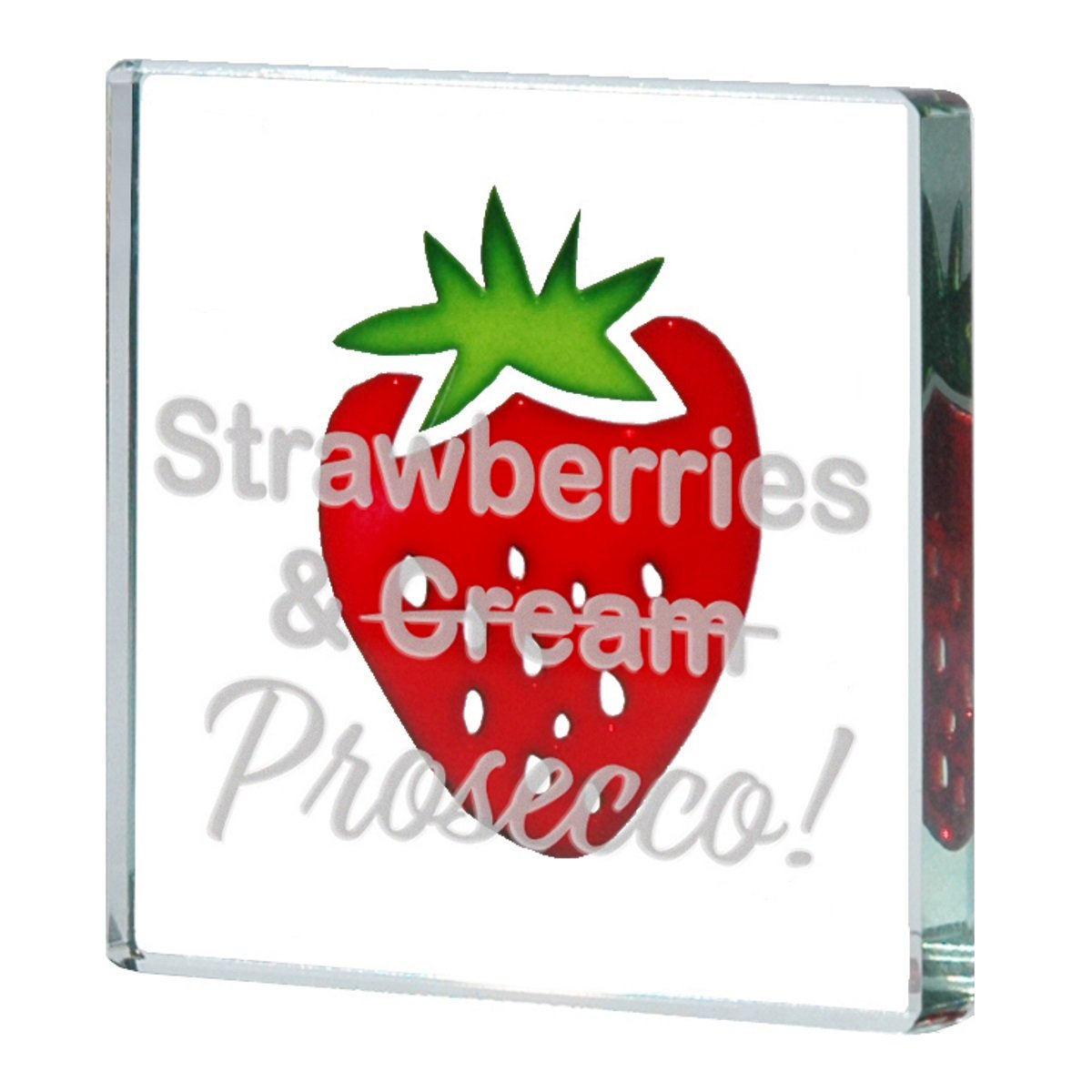 Spaceform Glass Miniature Token- Strawberries & Prosecco
