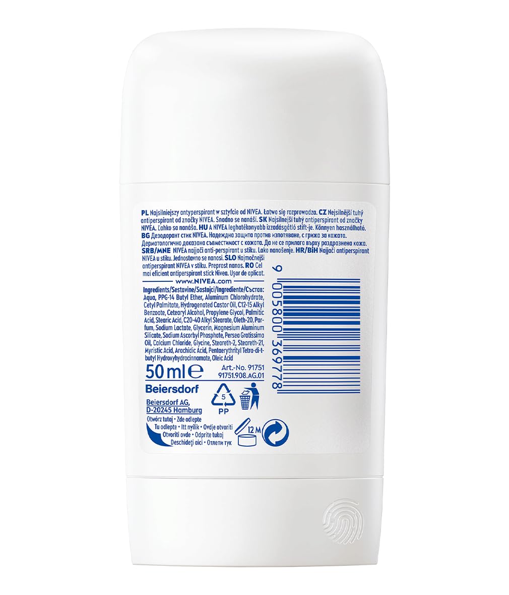 NIVEA Derma Dry Control Antitranspirante Stick, 50 ml