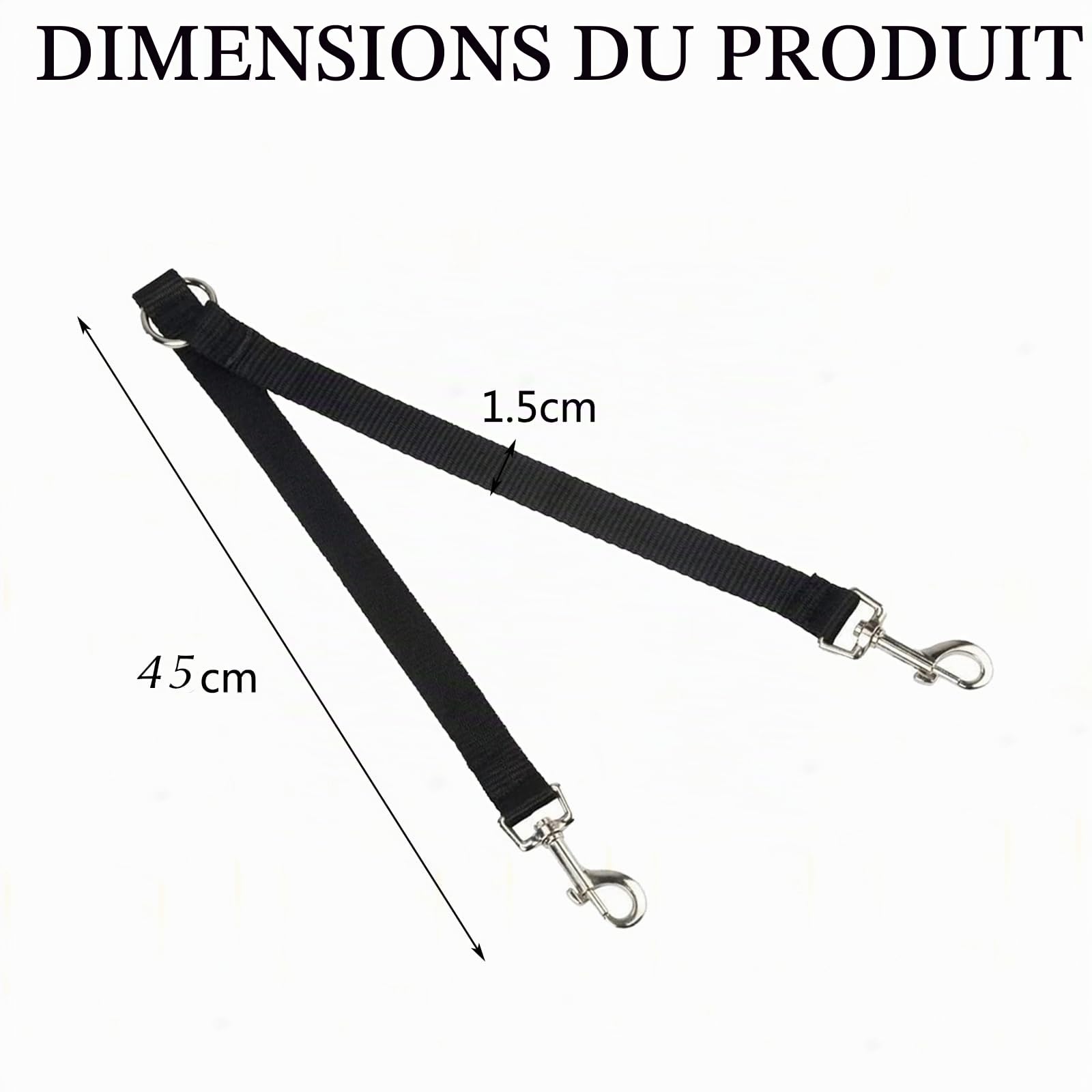 Double Laisse pour Chien, Laisse de Dressage Réglable, Séparateur de Laisses pour Deux Chiens pour Animaux de Compagnie Laisse de Chien Double, Aucun embrouillement