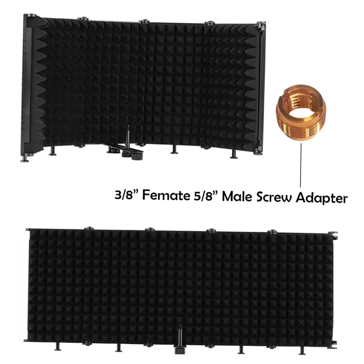 HOMSFOU Escudo Aislamiento Micrófono Plegable con Espuma Alta Densidad para Grabación Estudio Podcast Equipamiento Profesional con Instalación Escritorio y Soporte Absorción Sonido y