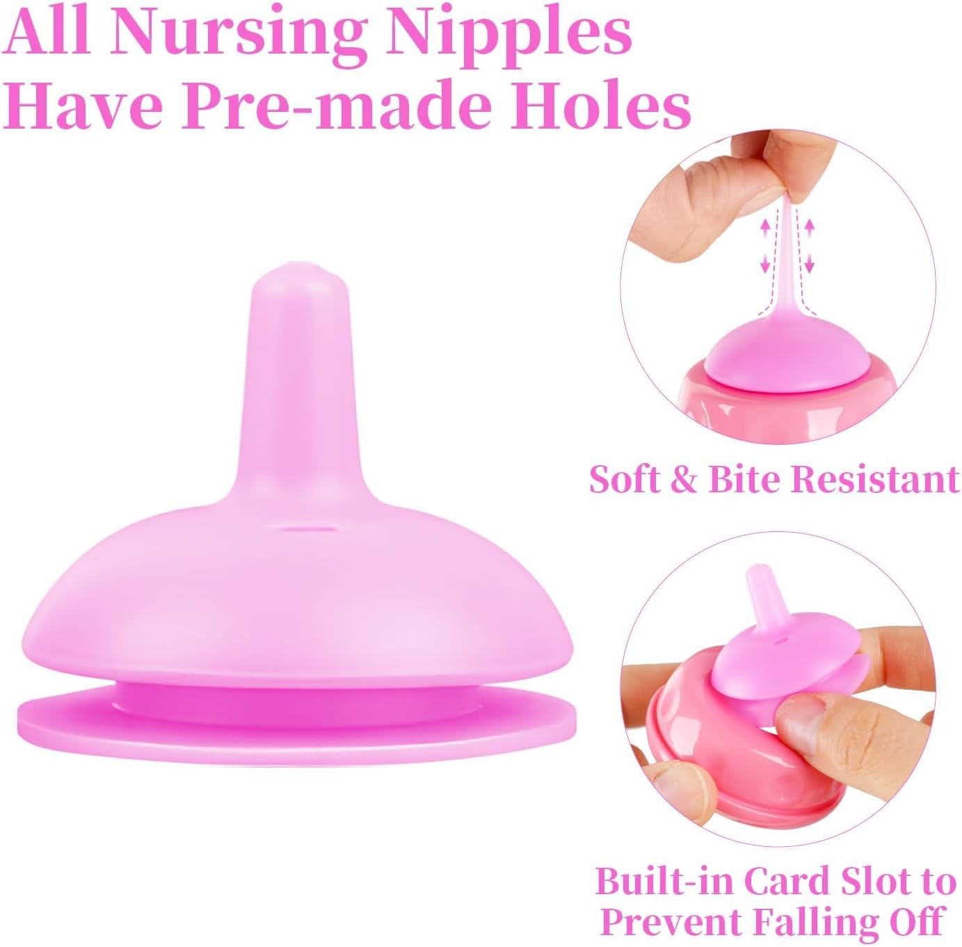 Pet Feeding Bottle and Syringes,60ml Nursing Bottle, 3 Sizes Nipples with Ventilation Valve Resistant Tearing Perfect for Puppies, Kittens, Small Wildlife (Pink) image 3 of 8 B0DYV6CPPW