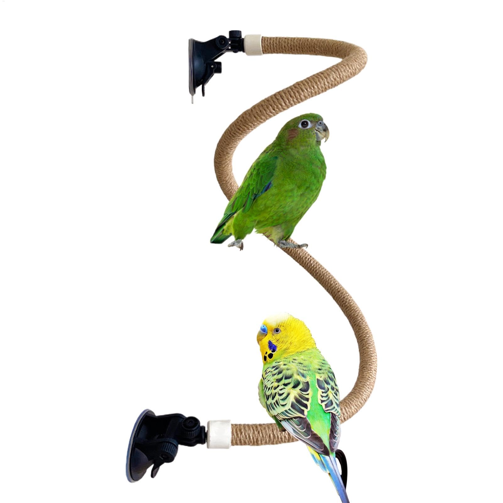 Accessoires cages oiseaux petite taille avec perchoir en corde pliable