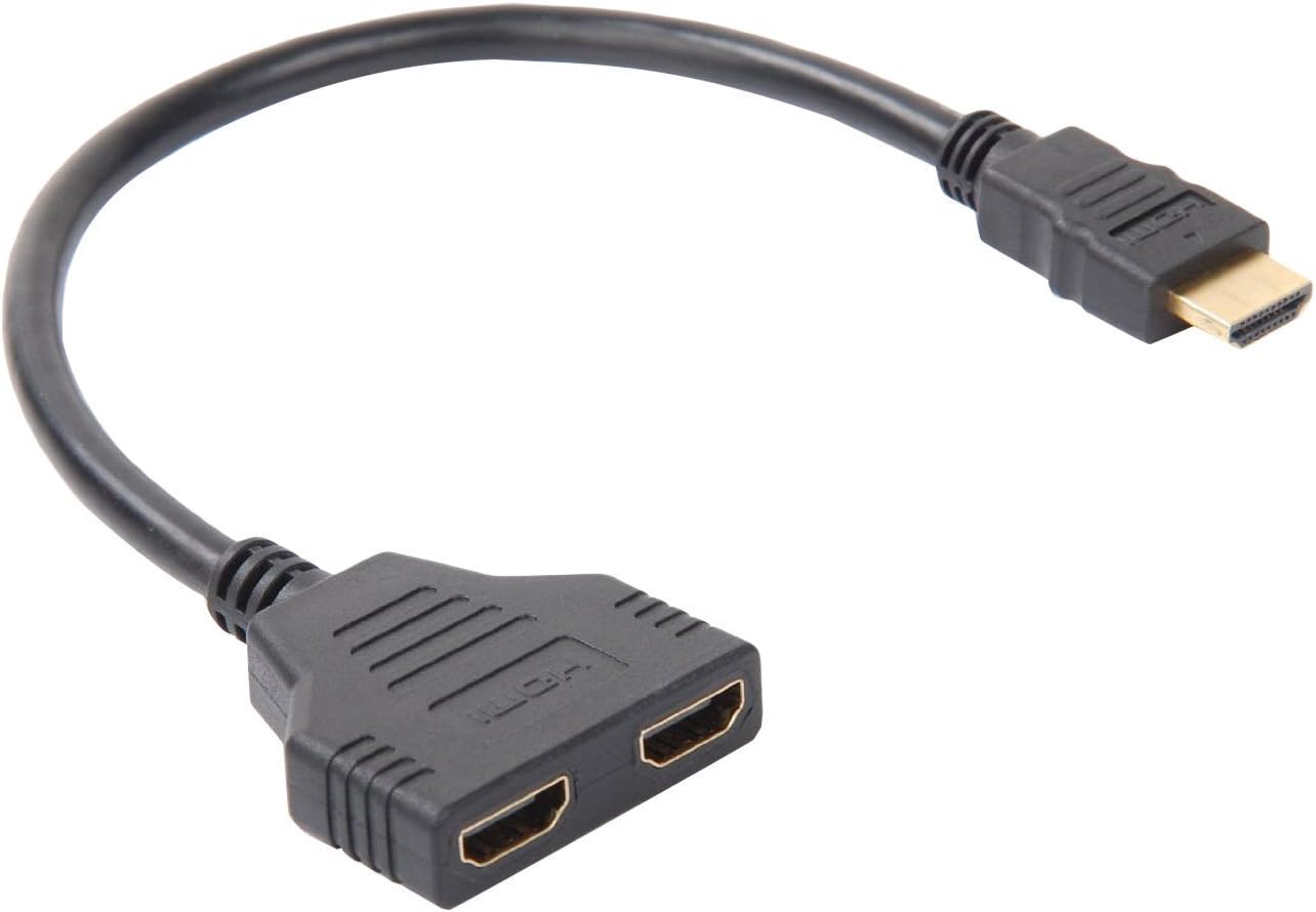 CHENDUOMI 1080P HDMI Switch Male to 2 HDMI Female 1 in 2 Out Splitter Black Cable Adapter Converter