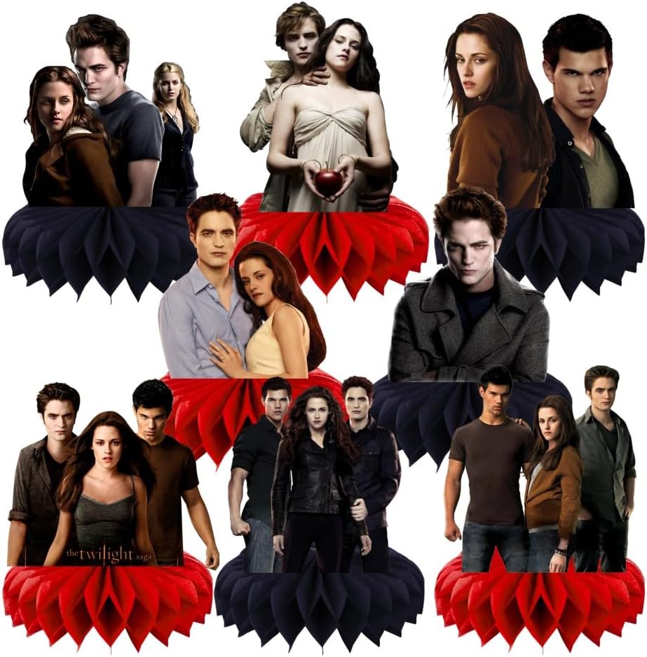 8Pcs The Saga of Twilight Honeycomb Table Centerpiece The Saga of Twilight Birthday Party Supplies Table Decorations for Kids Party Decorations