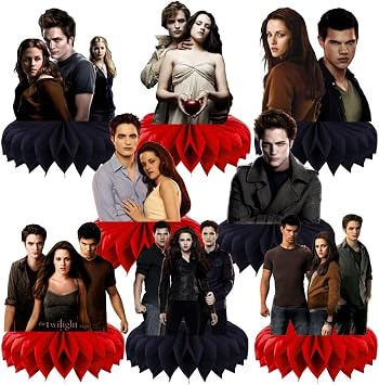 8Pcs The Saga of Twilight Honeycomb Table Centerpiece The Saga of Twilight Birthday Party Supplies Table Decorations for Kids Party Decorations