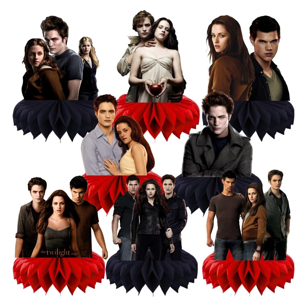 8Pcs The Saga of Twilight Honeycomb Table Centerpiece The Saga of Twilight Birthday Party Supplies Table Decorations for Kids Party Decorations
