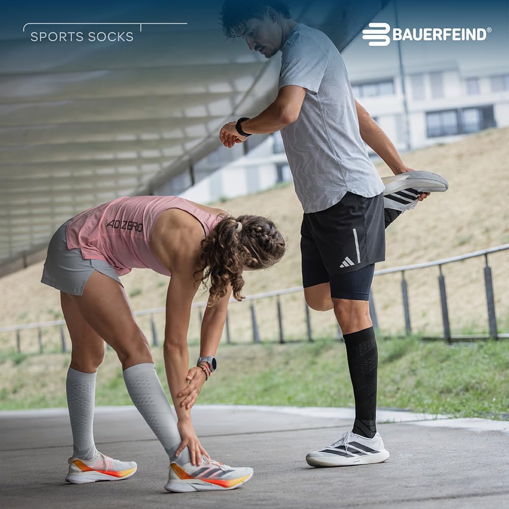 BAUERFEIND Calzini da corsa "Run Performance Compression Socks 2.0", 1 paio di calzini sportivi con compressione e pois 3D, calze da corsa
