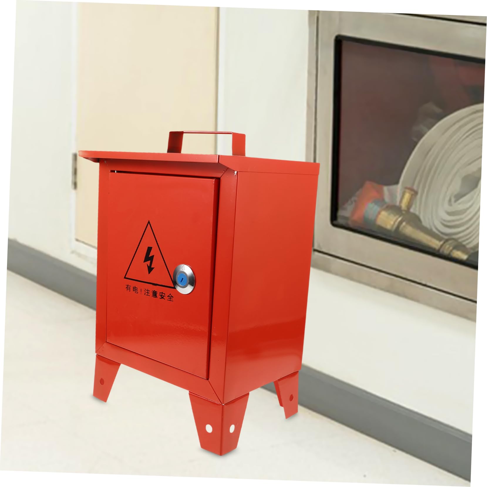 Caja Eléctrica Portátil de Metal Rojo para Obra Exterior E Interior | Protección de Distribución Temporal, Construcción Robusta, Acabado Fácil de Limpiar, Uso en Taller
