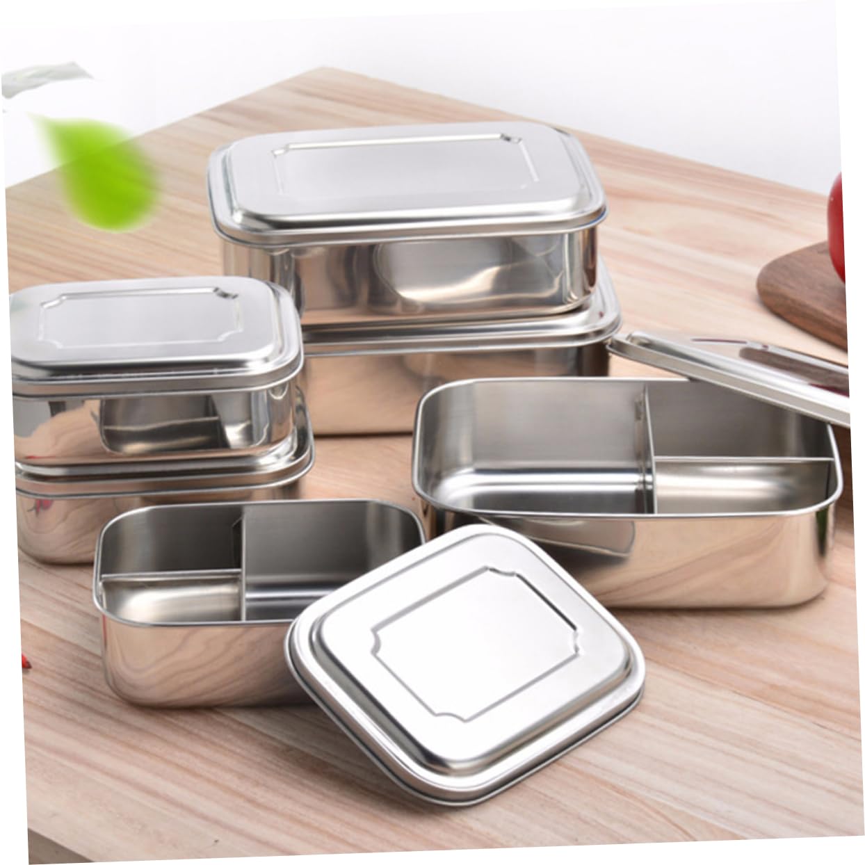 IMIKEYA Boîte à Lunch en Acier Inoxydable à 3 Compartiments Boîtes à Collation Bento Stockage Des Aliments Alimentation Saine Lavable Lave-vaisselle