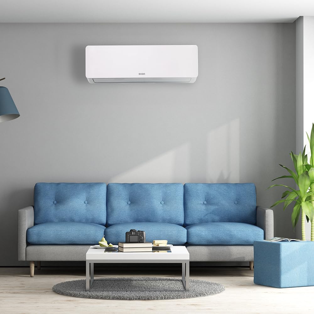 Svan Aire Acondicionado Split, 24000 BTU SAAS2401W. Bomba de Calor, Mando a Distancia, Temporizador, Clasificación Energética A++